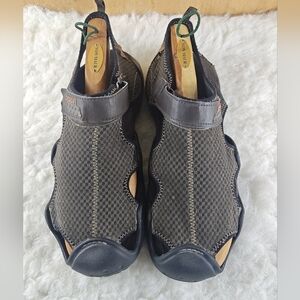 Crocs Swiftwater Mesh Iconic Comfort Deck Sandals Black Men's Size 12